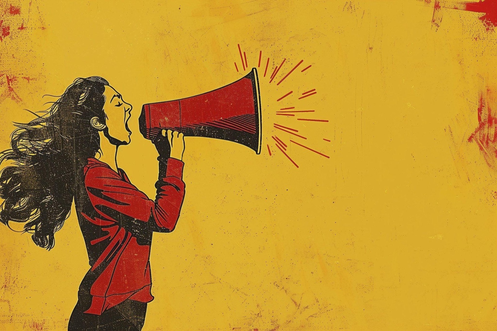 Ilustración de comunicación, campaña y voz pública